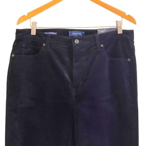 Talbots Womens Size 12 High-Rise Straight-Leg Cords in Navy Soft Stretch NWT - Picture 4 of 9